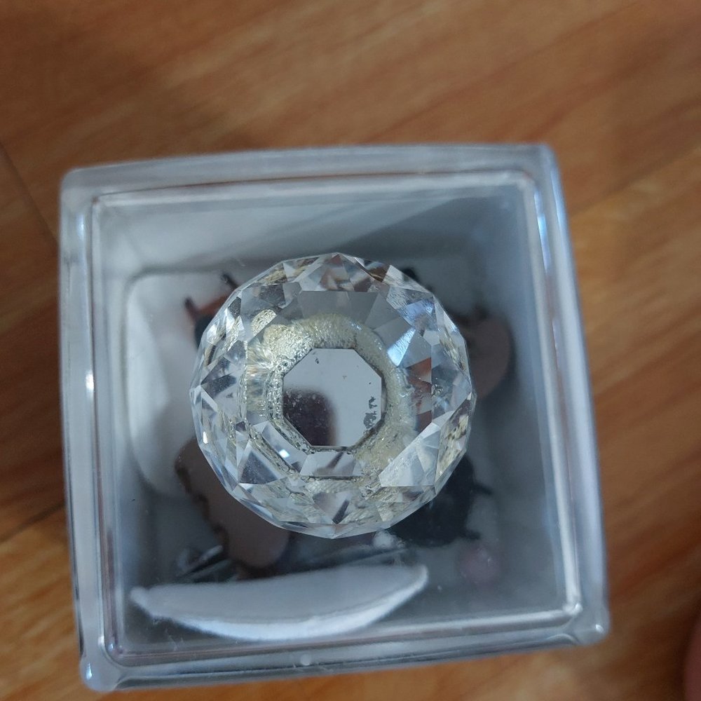 Jewelry or Tiny Items Storage Organizer Box Crystal Knob Top Closure